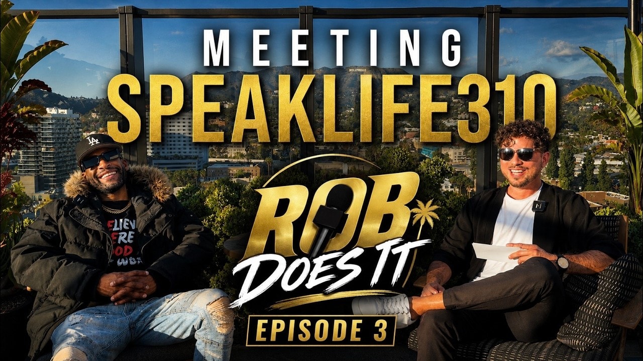 Rob recording the ROB DOES IT podcast with SpeakLife310